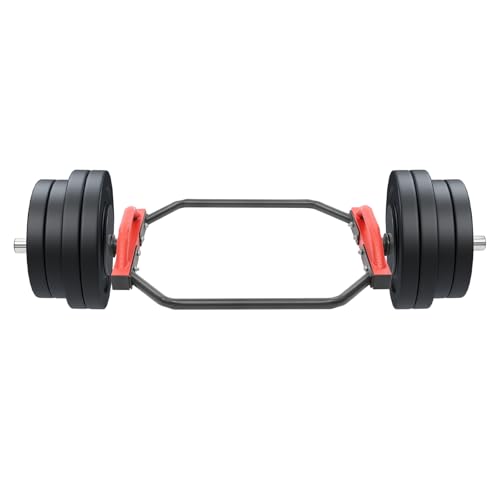 Barra de pesas hexagonal, 142 cm, barra hexagonal, barra corta, capacidad de elevación de 150 kg, para gimnasio, casa, trabajo