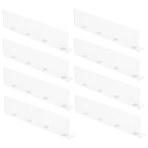 Ciieeo 8 Piezas Separadores de Estante Ajustables de Acrílico Transparente Organizador de Armarios para Ropa Toallas Zapatos y para Cocina Oficina y Baño