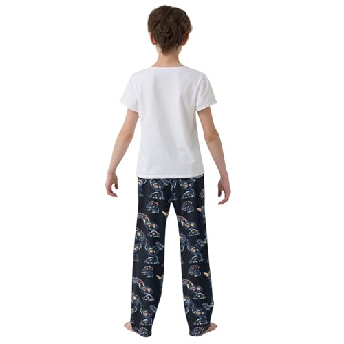 Pajama Bottoms, Robot Monster Pattern Sleeping Pant Lounge Wear Pajamas Long Pants Sleepwear Pjs3