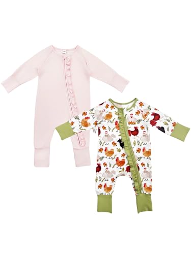 Image of Bow Dream Baby Girl Romper Jumpsuit Bamboo Rayon Baby Clothes Boys & 2 Way Zipper Outfit Baby Clothes for Girls
