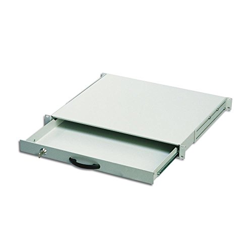 Bandeja para teclado de 19 pulgadas ajustable para armarios de red en oficinas modernas
