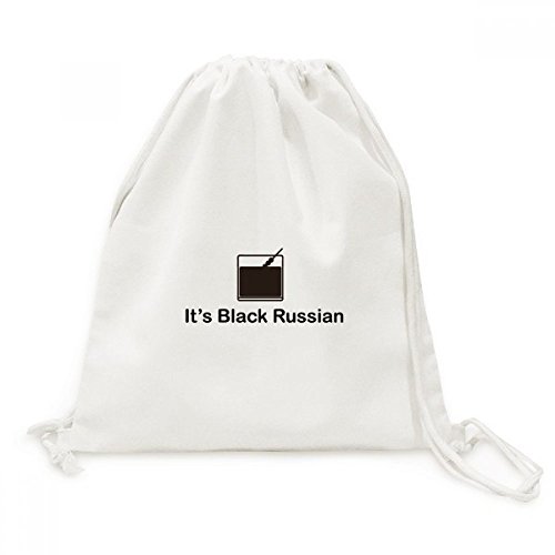 Sac cordon Toile Black Russian Cocktail pour voyage et shopping