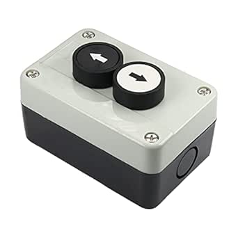 Fielect 1 NO Black 1 NO White Push Button Switch Station Momentary Switch Control Push Button Switch Command Station Box 1pcs