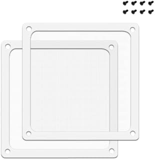 BRIEFCEC Dust Filter 120mm with Screws for Computer Cooler Fan/PSU/Routers NYLON 80 Mesh, Magnetic Frame PC Fan Dust Mesh PC Cooler Filter Dustproof Computer Fan Grills(NYLON, 2Pack, White)