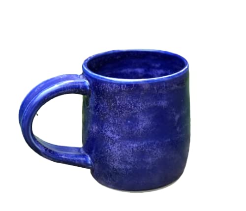 Ceramic Mug, 8 fl. Oz. Pottery Coffee Tea Cup, Handmade Stoneware, Coffee Mug, Handmade Mug, Cobalt and Purple