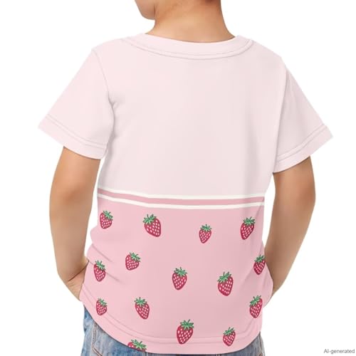 Image of WELLFLYHOM Kids Tshirts Girls Boys Short Sleeve Crewneck Tees Shirts Casual Sport Pullover Tops Size 3-16 Years
