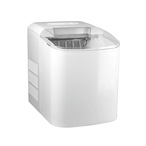 Máquina fabricadora de hielo automática AMNOOL, portátil para mostrador, 26 libras por día, para electrodomésticos del hogar, color blanco