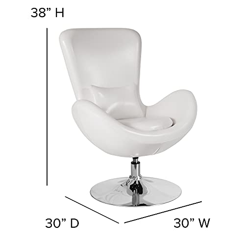 Sillón Estilo Huevo Blanco Piel Sintética miniatura 2