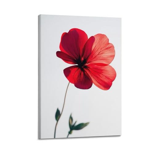 Fleur rouge déco murale ZHOUKEG cadre moderne 40x60cm facile à suspendre