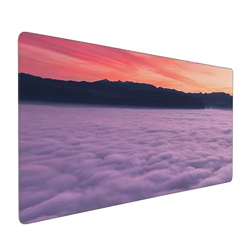 Grand tapis de souris de jeu tapis antidérapant motif lever de soleil 90x40 cm