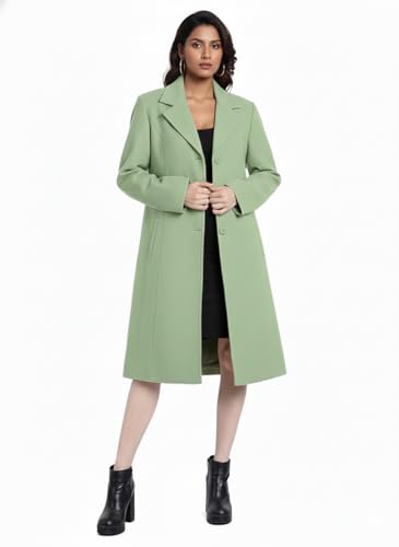 Image of HAUTEMODA Women's Winter Coat Trench Long Sleeves Over Coat With Pocket single Breasted