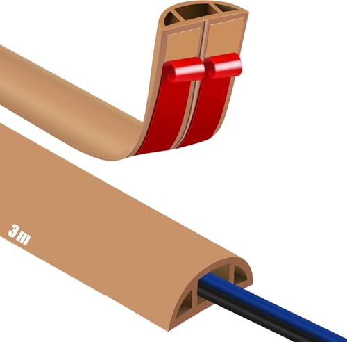 3M Canalina per cavi autoadesiva, flessibile piccola canalina per cavi, copertura semicircolare, canalina per cavi, canalina flessibile per cavi a parete, marrone 3M Canalina per cavi autoadesiva, flessibile piccola canalina per cavi, copertura semicircolare, canalina per cavi, canalina flessibile per cavi a parete, marrone