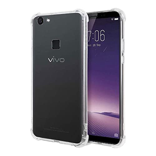 PrimeLike Shockproof Bumper Ultra Clear Slim Anti-Slip Grip Soft Flexible Back Cover for vivo V7plus / 1716, 1850 (Transparent)