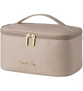 KITENROM Nature Makeup Bag,Premium Travel Makeup Organizer, Ideal Cosmetic Brush Bags Case for Wo...