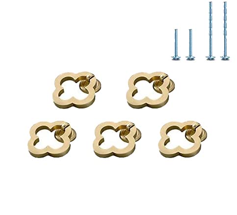 Fanruier 5 x maniglie dorate in lega di zinco massiccio, armadio da cucina, foro singolo per comodino, maniglia, cassetti, maniglia per mobili, hardware (6780)