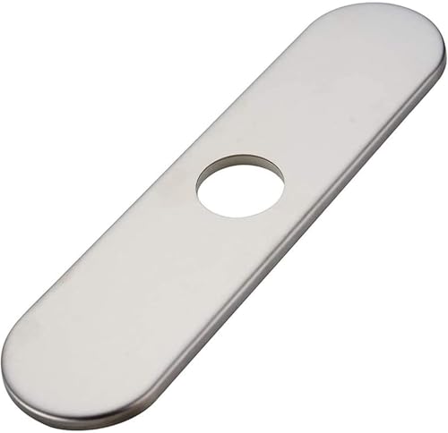 Brushed Nickel Faucet Plate, Greenspring Sink Hole Cover, Faucet Deck Plate Round 10' Bathroom or Kitchen Sink Faucet 1 or 3 Hole Cover Deck Plate - Sink Faucet Hole Cover for Vanity Sink Faucet