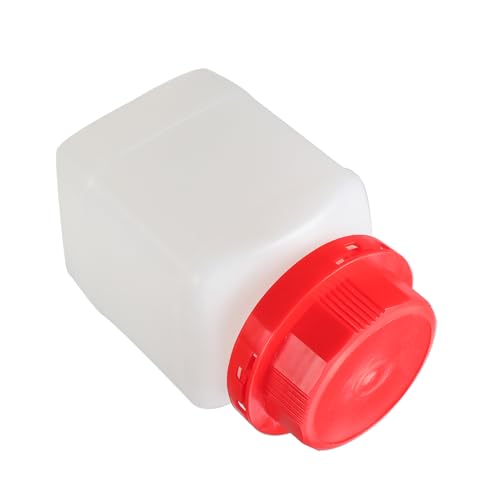Jutagoss 1Pc 450ml Reagent Bottle, Wide Mouth Plastic Seal Sample Storage Container, Liquid Sealing Translucent Square Bottles with Red Anti-theft Cap, for Lab, Classroom, or Storage at Home