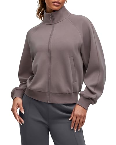 G4Free Women's Long Sleeve Zip Up Jackets Casual Stand Collar
