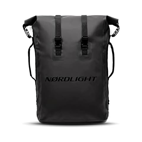 Nordlight Wasserdichter Rucksack Dry Bag 35l - (Schwarz) Roll Top Rucksack mit gepolstertem Tragegurt, wasserdichte Tasche für Snowboard, Fahrrad Rucksack, Kurierrucksack, Trekking, Angeln Cover
