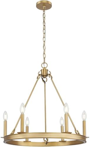 Z-Lite 482R-6 Barclay 6 Light 25" Wide Taper Candle Ring Chandelier - Rubbed Brass