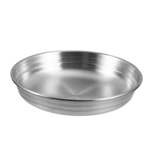 VINTORKY 1Pc Stainless Steel Seasoning Dish Flat Bottom Snack Tray for Dips Side Dishes and Stylish Serving Bowl for Home Restaurant Korean Cuisine
