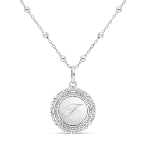 Collier médaille perlée et initiale en argent 925, le bijou intemporel - 4