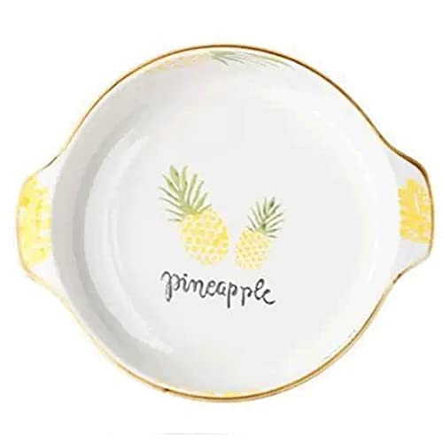 Fuente de Horno Plato for hornear de cerámica, molde for pastel de plato profundo de 9 pulgadas, molde for asar lasaña con asas, plato for hornear cazuela for horno, plato redondo for pastel de cocina