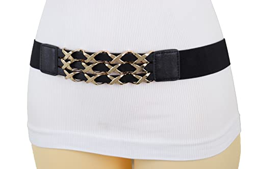 TrendyFashionJewelry Women Fashion Elastic Band Day Night Wear Belt Gold Metal XX Charms Hip High Waist Fit Size S M2