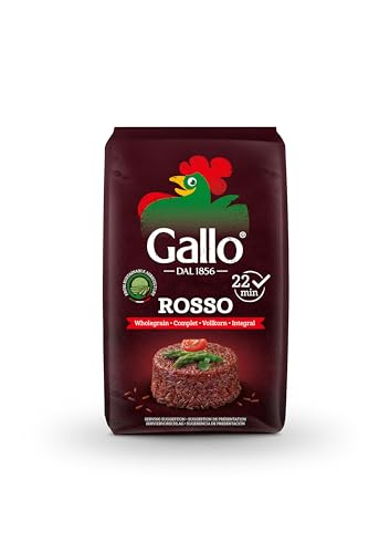 Riso Gallo Rosso Rustico, Vegan Red Wholegrain Rice Produced from Sustainable Agriculture, 500 g (Pack of 1)