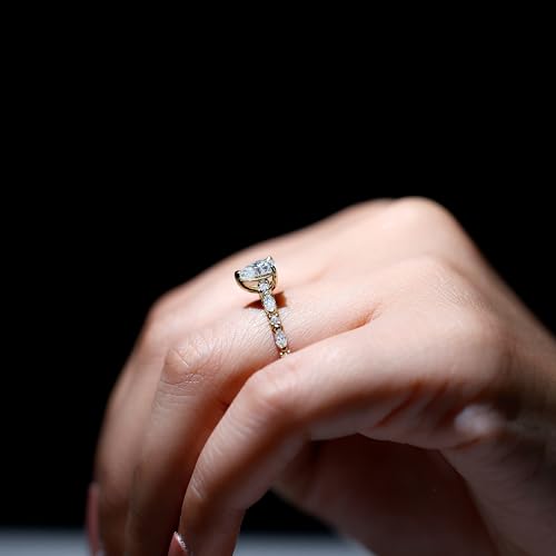 – Solitaire Heart Ring with 2.2 CT D-VSSI Moissanite, Sidestone Engagement Ring (AAA Quality)3