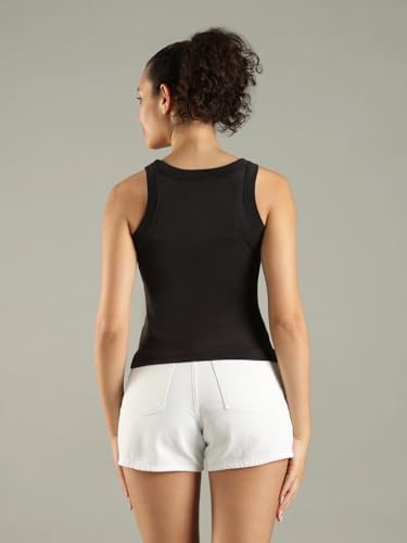 Image of Slim Fit Cotton Crew Neck Tank Top
