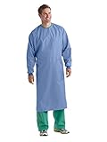 Medline 1-Ply Blockade AngelStat Surgeon/Surgical Gown, Tie Neck and Back Closure, Non Sterile, Large, Ceil Blue (Pack of 12)