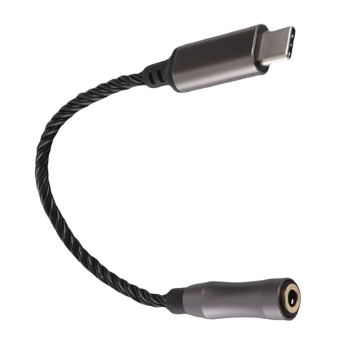 Amplificador DAC Tipo C a 3,5 mm Naroote de alta fidelidad 120 dB con cable negro de 15 cm