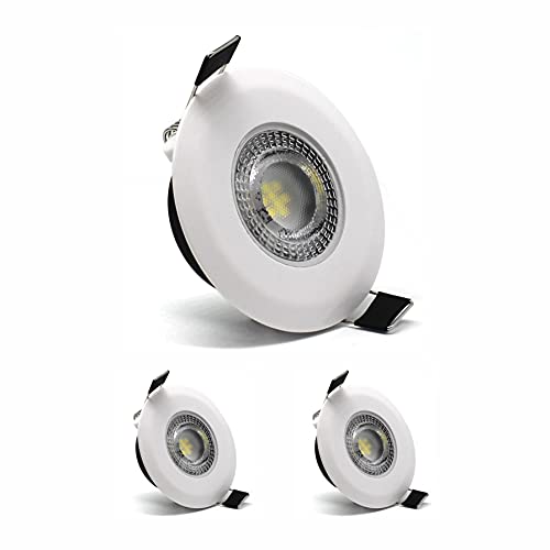 SANLUMIA | IP44 Spots encastrables | Modules LED 5W intégrés 450lm | éclairage plafond encastré | 100° Larges Angle de Faisceau | Blanc Froid 6400K | Blanc | lot de 2 thumbnail