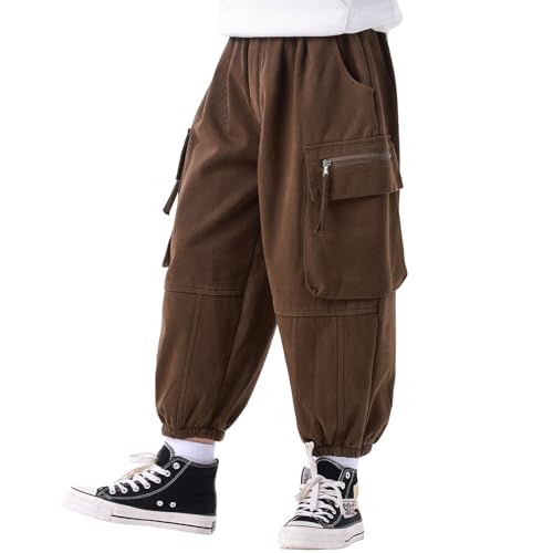 Erasers&pencils Boys Cargo Joggers Pants Elastic Waist Casual Jogging Trousers Bottom for Kids 3-8Years2