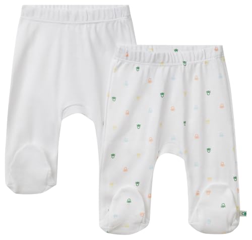 United Colors of Benetton Set 2 Pantaloni 3PWB0F009 Pigiama, Bianco, 62 Bimbo