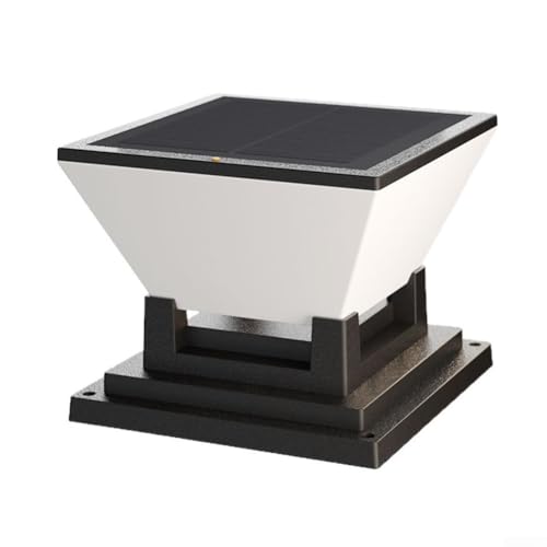 Vasiumic Lampada da Palo Solare LED con Cappuccio 1500mAh con Bianco Caldo/Naturale/Freddo 3000K/4000K/6000K IP65 Impermeabile per Pali da 7 x 7 8 x 8 9 x 9 10 x 10 cm Cancello Recinzione Pilastro da