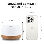 300ML Essential Oil Diffuser with 7-Color LED Lights and Remote Control, Modern Minimalist Design, High-Efficiency Ultrasonic Mist Aromatherapy Diffuser for Home - Image 2