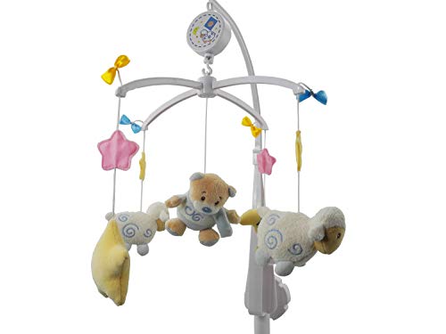 Musik Mobile Baby, Design: Bärchen Peti | Ø 33 cm, Höhe 55 cm | Baby Einschlafhilfe, Spieluhr Baby | Babybett Spielzeug | Mobile Baby Musik |