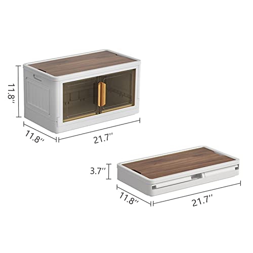 Kitchen Organizer With Table Lid, 4 Packs 11Gal Large Storage Containers With Lids For Pantry Organization And Storage Stackable Kitchen Cabinet Organizers Clear Storage Bins With 2 Front Doors For Office, School, Home Storage(With 2 Table Lids) #TOP5