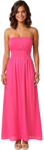 Image of ToBeInStyle Women's Strapless Cover Up Tube Dress Beach Summer Bandeau Flowy