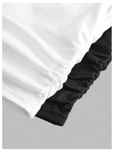 OYOANGLE Girl's 2 Pack Tank Top Set Knit Square Neck Sleeveless Ruched Fitted Tops4