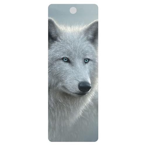 3D LiveLife Marcapáginas, blanco de Deluxebase. Bonito marcador de página de lobo lenticular. Accesorios temáticos de animales para amantes de los libros. Pequeños regalos para hombres, mujeres