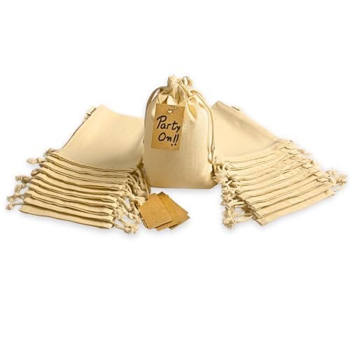 Premium Cotton Drawstring Bags X-Small 25 Pack