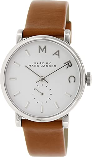 Marc by Marc Jacobs Women's Leather Baker Watch, Brown/Silver, One Size