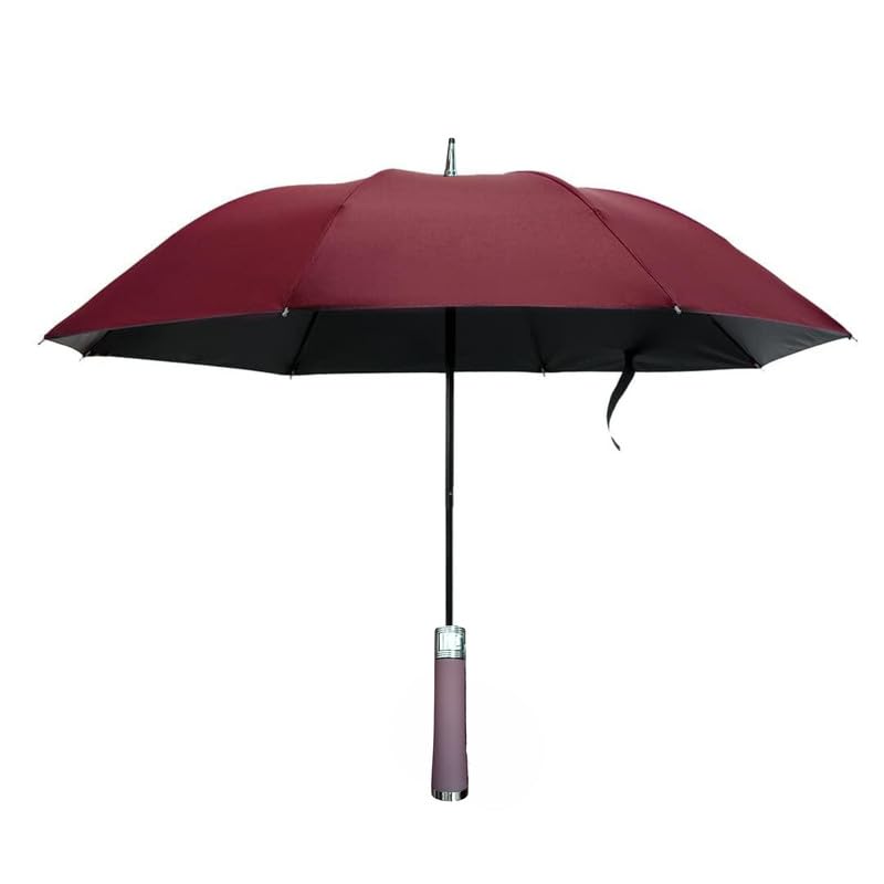 KWER New York UV Protection Unisex Auto Open Umbrella Use for Rain, Monsoon, Sunlight, Windproof Automatic Umbrellas for Men and Women |Travel Sleeve, Cover | Model-03 Red