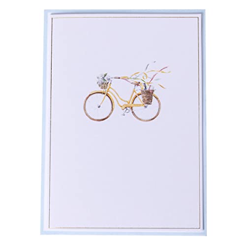 Image of Graphique Watercolor Bike Cards | Pack of 16 Cards with Envelopes | Blank Inside | All Occasion Greetings | Glitter and Gold Foil Accents | Family and Friends | Boxed Set | 3.25 inch x 4.75 inch
