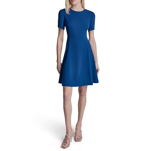 Image of DKNY Women's Tulip Sleeve Fit & Flare Mini Dress