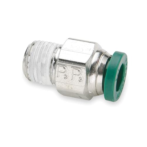 Parker Hannifin W68PLP-4-1 Prestolok PLP Nickel Plated Brass Male Connector Push-to-Connect Fitting, 1/4