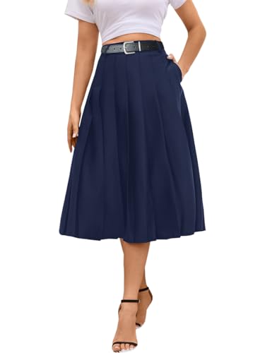 Image of SANGTREE Girls Women's Pleated Skirt, Elastic Waist Uniform Skirt, 2 Years - US 4XL